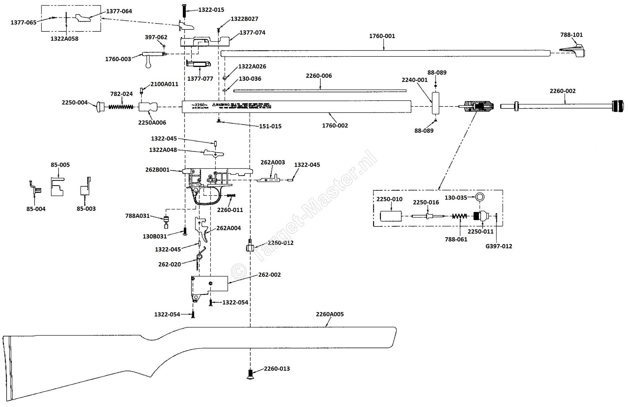 1760, Parts Drawing Crosman 1760